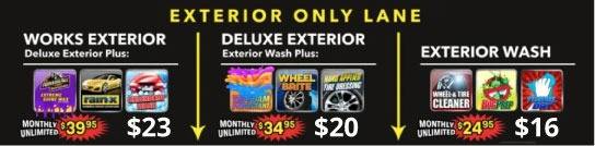 exterior lane wash packages